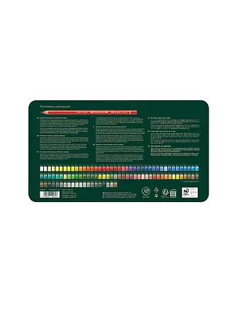 FABER-CASTELL | Crayons de couleur Polychromos 102 pièces, étui en métal | 